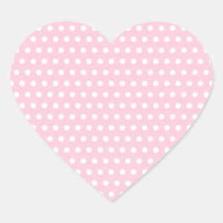 Pegatina En Forma De Corazón Patrón de puntos de polka rosa y blanco. Delicioso