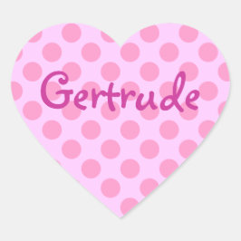 Pegatina En Forma De Corazón Patrón de puntos de polka rosado personalizado