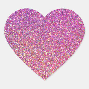 Pegatina En Forma De Corazón Patrón de Purpurina rosado Giro