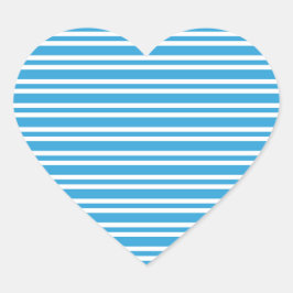 Pegatina En Forma De Corazón Patrón de rayas blancas y azules