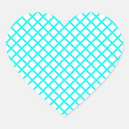 Pegatina En Forma De Corazón Patrón de rayas de diamante arlequín blanco turque