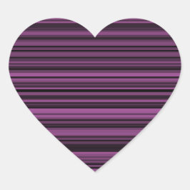 Pegatina En Forma De Corazón Patrón de rayas negras y moradas
