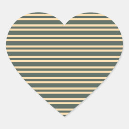 Pegatina En Forma De Corazón Patrón de rayas verdes y amarillas