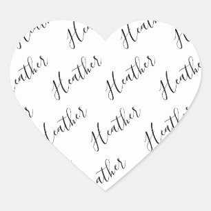 Pegatina En Forma De Corazón Patrón de texto de escritura moderno editable   Ne