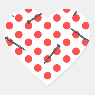 Pegatina En Forma De Corazón patrón de uñas con puntos pegatina redondo clásico