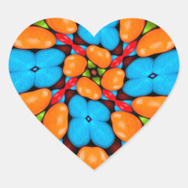 Pegatina En Forma De Corazón Patrón de variación floral colorido