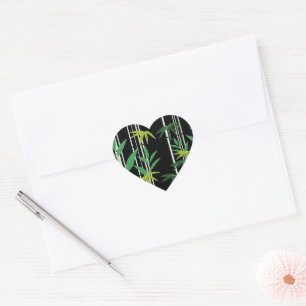 Pegatina En Forma De Corazón Patrón decorativo de bambú