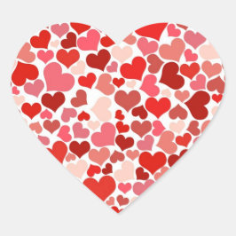 Pegatina En Forma De Corazón Patrón elegante del corazón rojo
