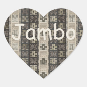 Pegatina En Forma De Corazón Patrón étnico jambo.africano. Símbolo de Adinkra.