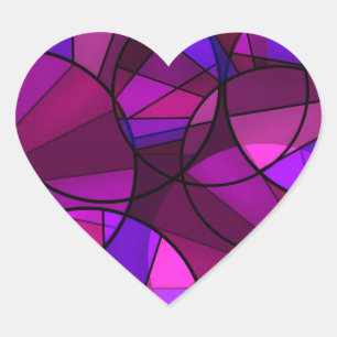 Pegatina En Forma De Corazón Patrón geométrico abstracto