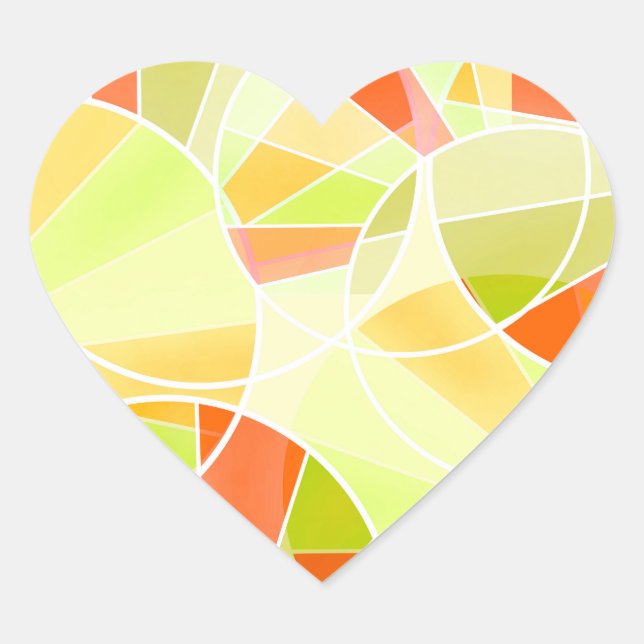 Pegatina En Forma De Corazón Patrón geométrico abstracto (Anverso)