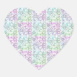 Pegatina En Forma De Corazón Patrón geométrico abstracto | Baldosa y filtrada |