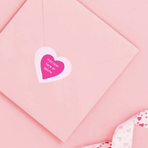 Pegatina En Forma De Corazón Patrón juguetón de corazones de fucsia rosa para S