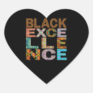 Pegatina En Forma De Corazón Patrón Kente de Excelencia Negra