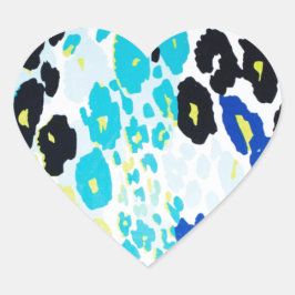 Pegatina En Forma De Corazón Patrón moderno de leopardo