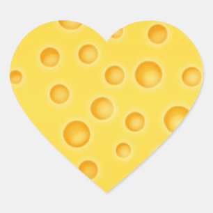 Pegatina En Forma De Corazón Patrón suizo de textura con queso Cheezy