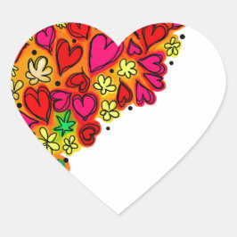 Pegatina En Forma De Corazón Patrón único de corazón de corte
