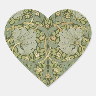 Pegatina En Forma De Corazón Patrón Vintage William Morris Pimpernel