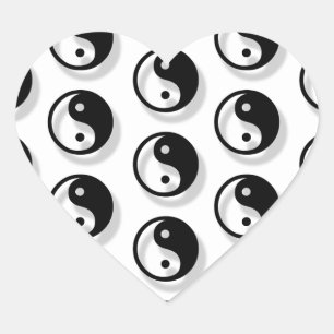 Pegatina En Forma De Corazón Patrón Yin Y Yang