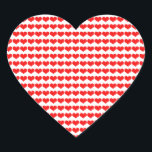 Pegatina En Forma De Corazón Patrones de corazón rojo Bodas cumpleaños de San V<br><div class="desc">¡Impreso con adorables diseños de corazón rojo!</div>