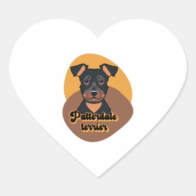 Pegatina En Forma De Corazón Patterdale terrier (Anverso)