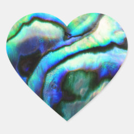 Pegatina En Forma De Corazón Paua abalone detalle