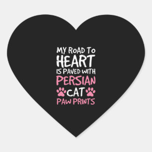 Pegatina En Forma De Corazón Paw de gatos persa pinta el corazón