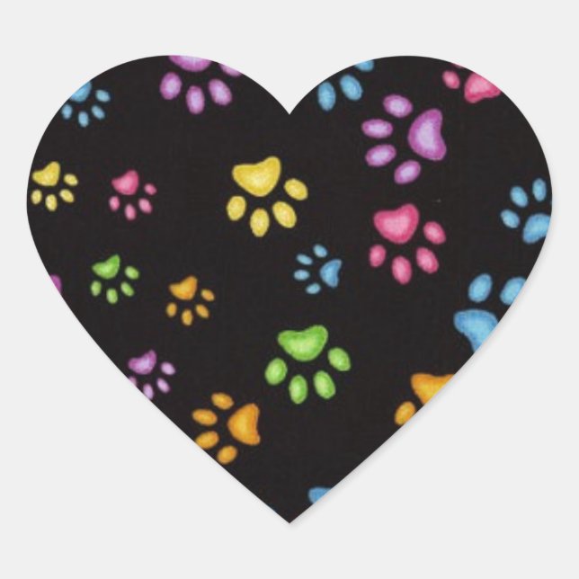 Pegatina En Forma De Corazón Paws (Anverso)