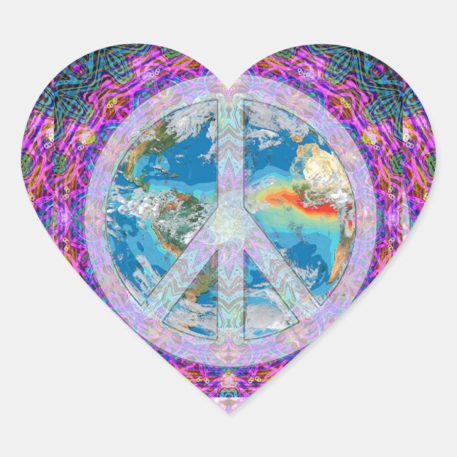 Pegatina En Forma De Corazón Paz (Anverso)