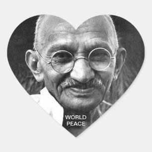 PEGATINA EN FORMA DE CORAZÓN PAZ MUNDIAL