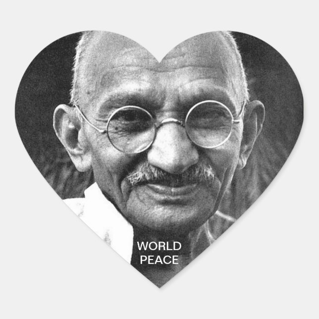 PEGATINA EN FORMA DE CORAZÓN PAZ MUNDIAL (Anverso)