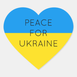 Pegatina En Forma De Corazón Paz para Ucrania Simple Bandera Mínima Ucraniana