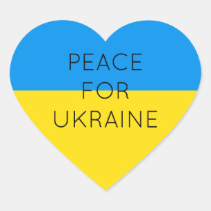 Pegatina En Forma De Corazón Paz para Ucrania Simple Bandera Mínima Ucraniana