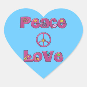 Pegatina En Forma De Corazón paz y amor