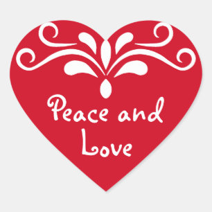 Pegatina En Forma De Corazón Paz y amor para el navidad