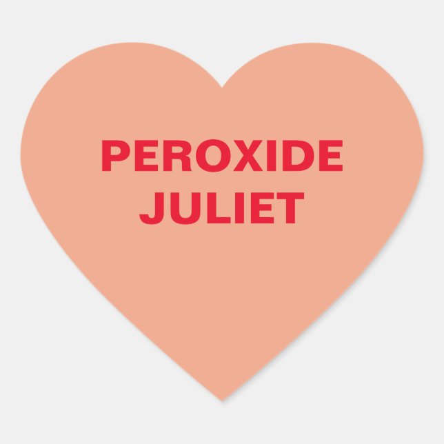 Pegatina En Forma De Corazón Peach Candy Heart (Anverso)