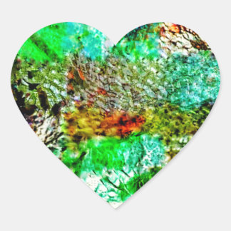 Pegatina En Forma De Corazón Pegatina abstracta de corazón amarillo suave. Sole