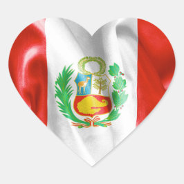 Pegatina En Forma De Corazón Pegatina con forma de corazón con bandera de Perú
