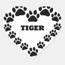 Pegatina con forma de corazón de traza para gato p