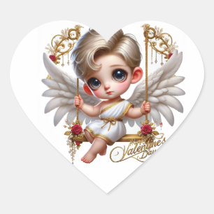 Pegatina En Forma De Corazón Pegatina Cupido El día de San Valentín