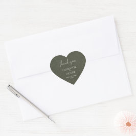 Pegatina En Forma De Corazón Pegatina de agradecimiento de boda elegante en ver