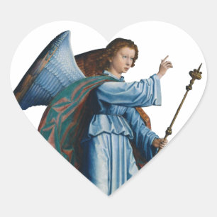 Pegatina En Forma De Corazón pegatina de ángel medieval