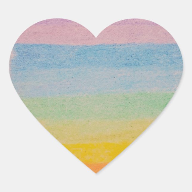 Pegatina En Forma De Corazón Pegatina de Arcoíris (Anverso)