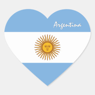 Pegatina En Forma De Corazón Pegatina de Argentina, Corazón, Bandera Patriótica
