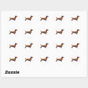 Pegatina En Forma De Corazón Pegatina de arte digital de Dachshund