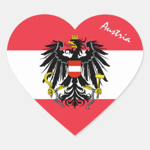 Pegatina En Forma De Corazón Pegatina de Austria, Corazón, Bandera Austriaca Pa