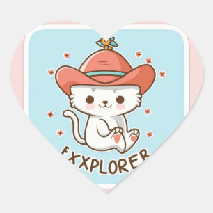 Pegatina En Forma De Corazón Pegatina de aventuras de comercio caprichoso - Cut