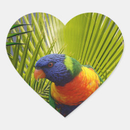 Pegatina En Forma De Corazón Pegatina de aves tropicales