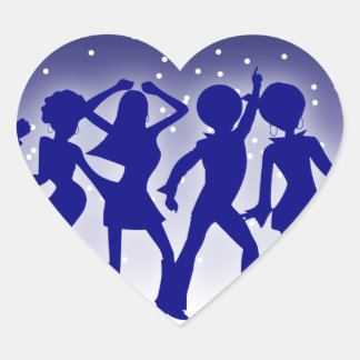 Pegatina En Forma De Corazón Pegatina de Bailarines de Disco (Corazón)
