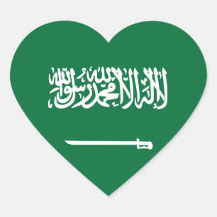 Pegatina En Forma De Corazón Pegatina de Bandera de Arabia Saudita
